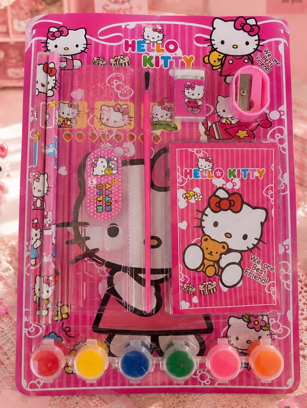 Hello Kitty Pink Kids Art & Craft Set with Paints and Stationery